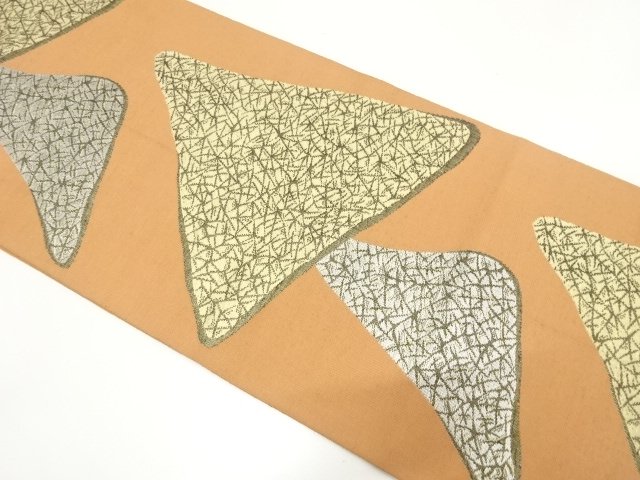 JAPANESE KIMONO / ANTIQUE FUKURO OBI / SILK / WOVEN ABSTRACT PATTERN